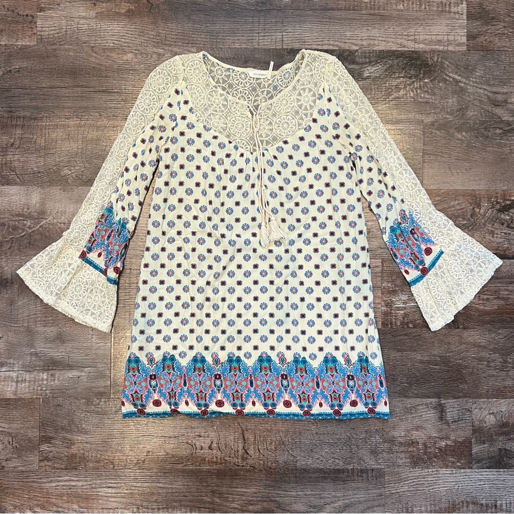 Blu Pepper Bohemian Style Dress/Tunic Top Size Small